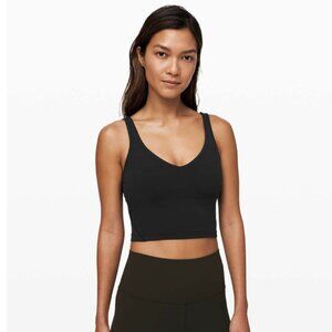 Lululemon Women's Align Cropped Tank Top, Black, Size 6, Built-in Bra